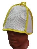 шапка для бани и сауны "нежность", хлопок, (желтый кант), бацькина баня