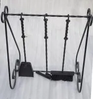 набор для камина 3 предмета вертикальный кованный с узором банный эксперт