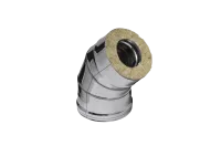 колено феррум утепленное угол 135° нержавеющее (430/0,5мм)/зеркальное ф115/200 по воде