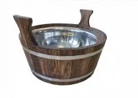 шайка 15л с нержавеющей вставкой woodson дуб в тёмном