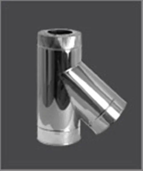 тройник феррум утепленный угол 135° нержавеющий (430/0,5мм)/зеркальный, ф160/250, по воде #